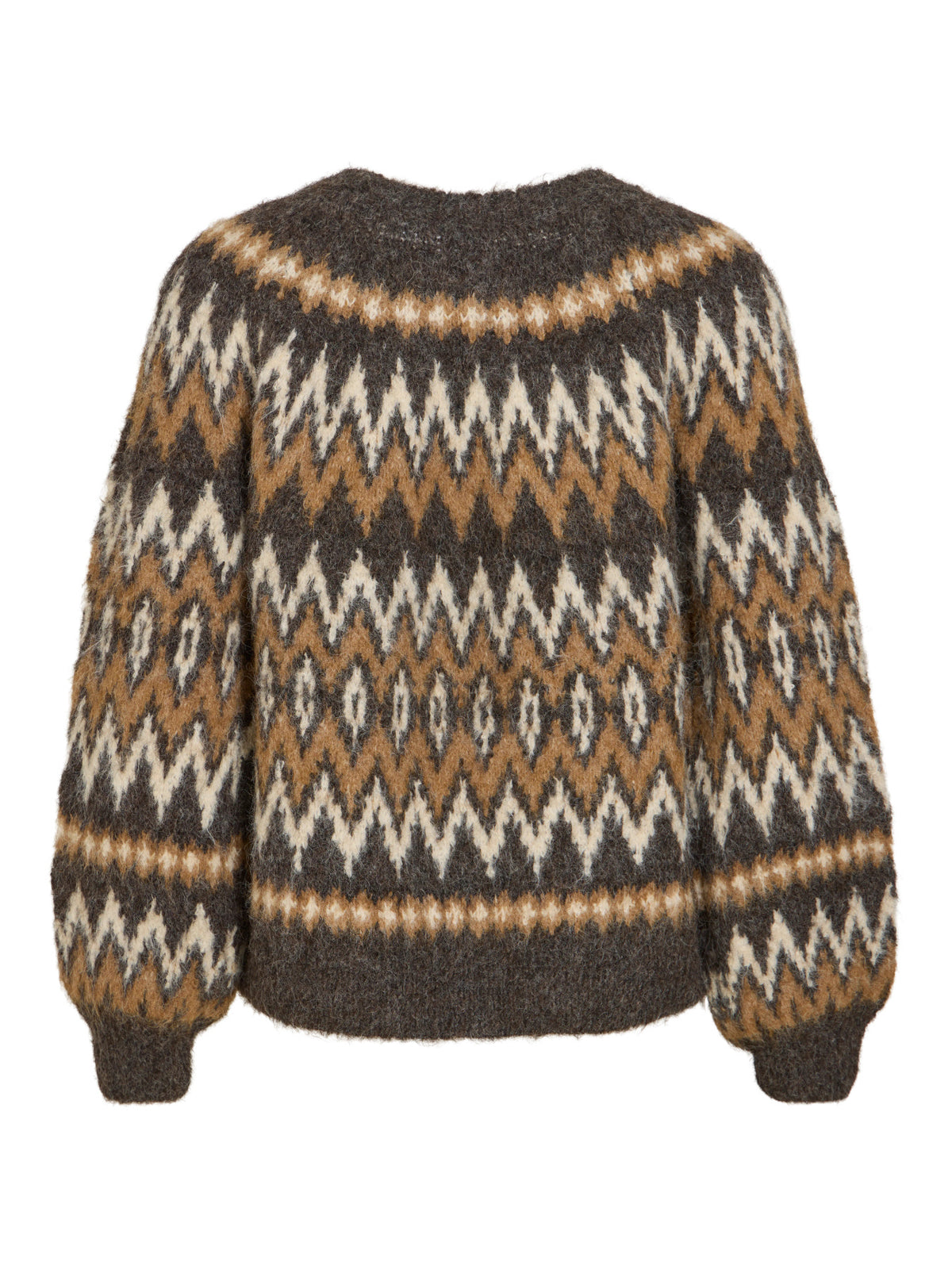 Bows O-Neck Jacquard Knit Top
