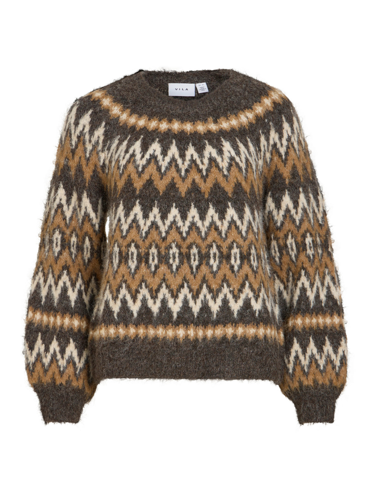 Bows O-Neck Jacquard Knit Top