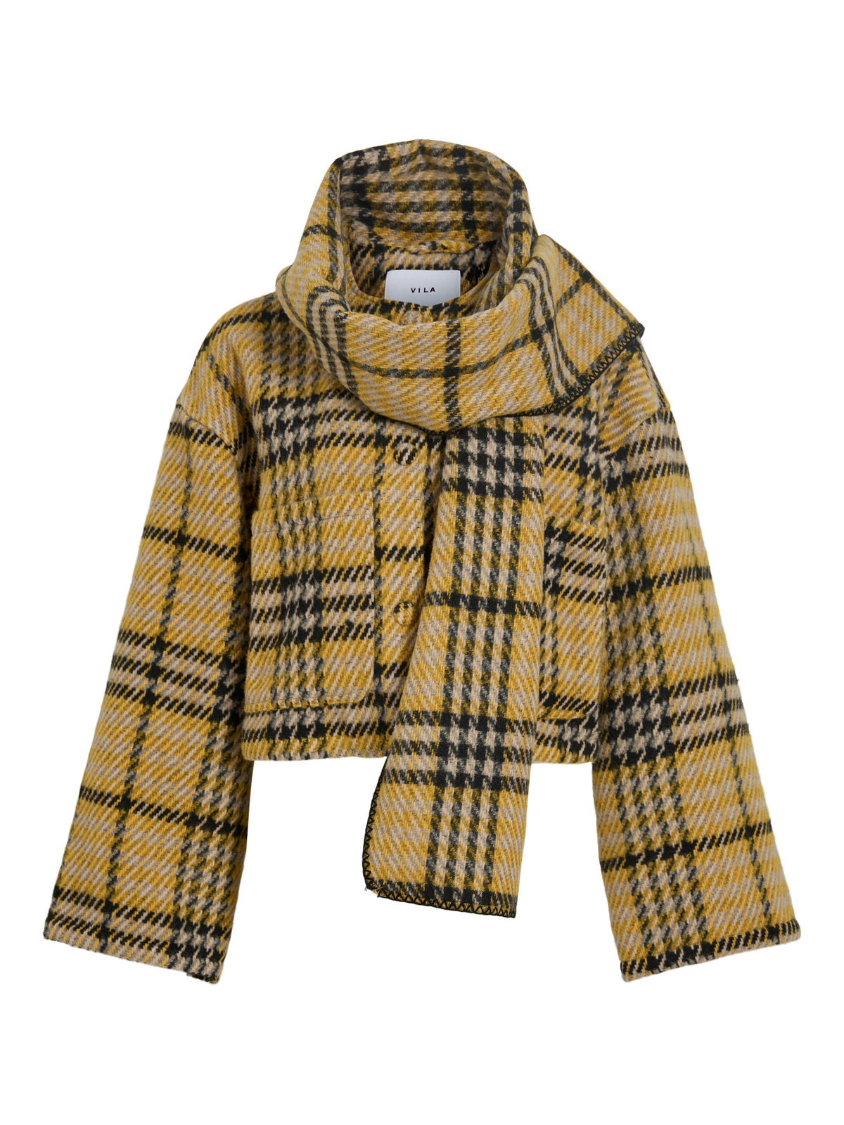 Amika Checked W. Scarf Jacket
