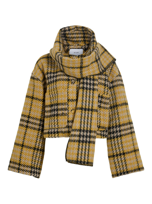 Amika Checked W. Scarf Jacket