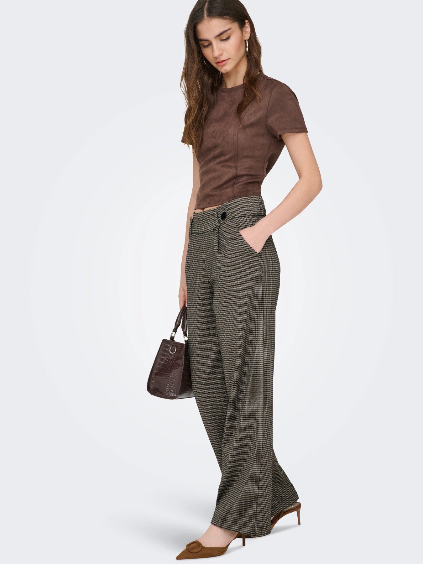 GEGGO Mid waist Wide Leg Fit Trousers
