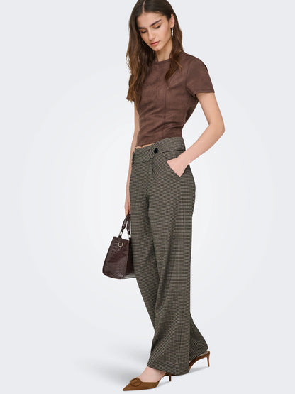 GEGGO Mid waist Wide Leg Fit Trousers
