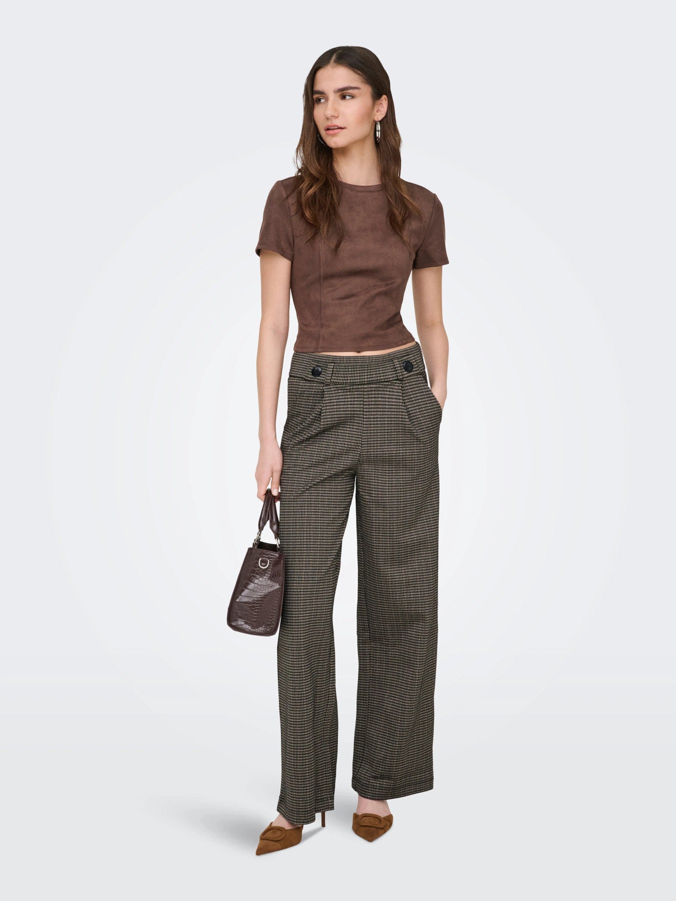 GEGGO Mid waist Wide Leg Fit Trousers
