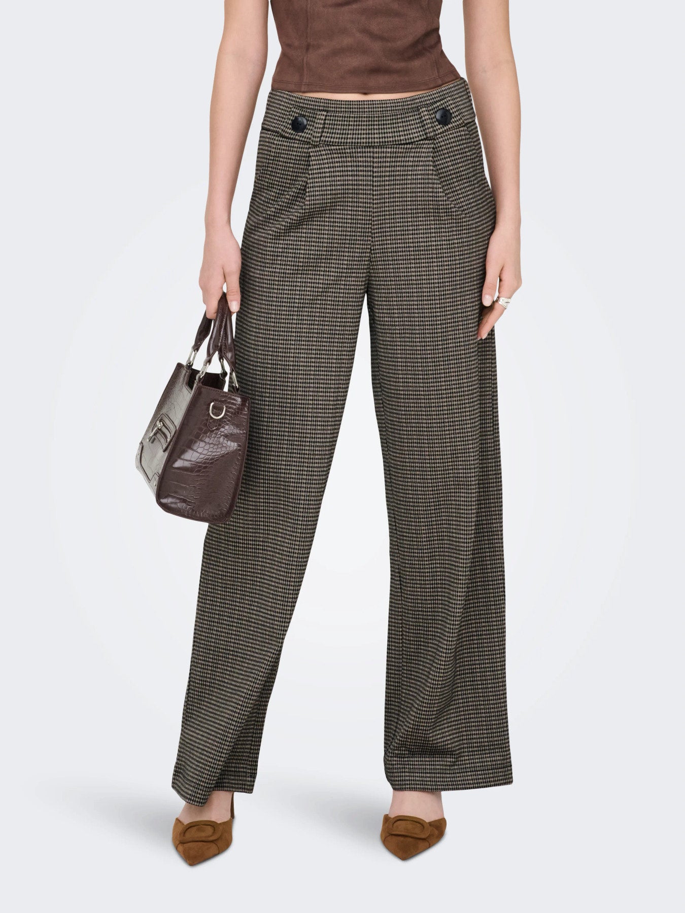 GEGGO Mid waist Wide Leg Fit Trousers