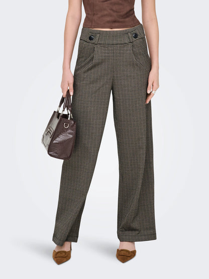 GEGGO Mid waist Wide Leg Fit Trousers