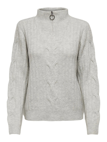 Andrea zipcable pullover knit
