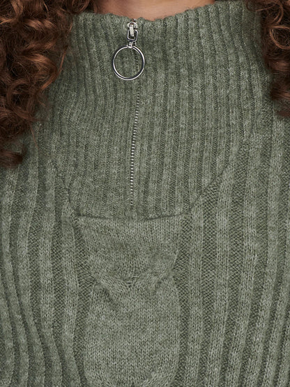 Andrea zipcable pullover knit
