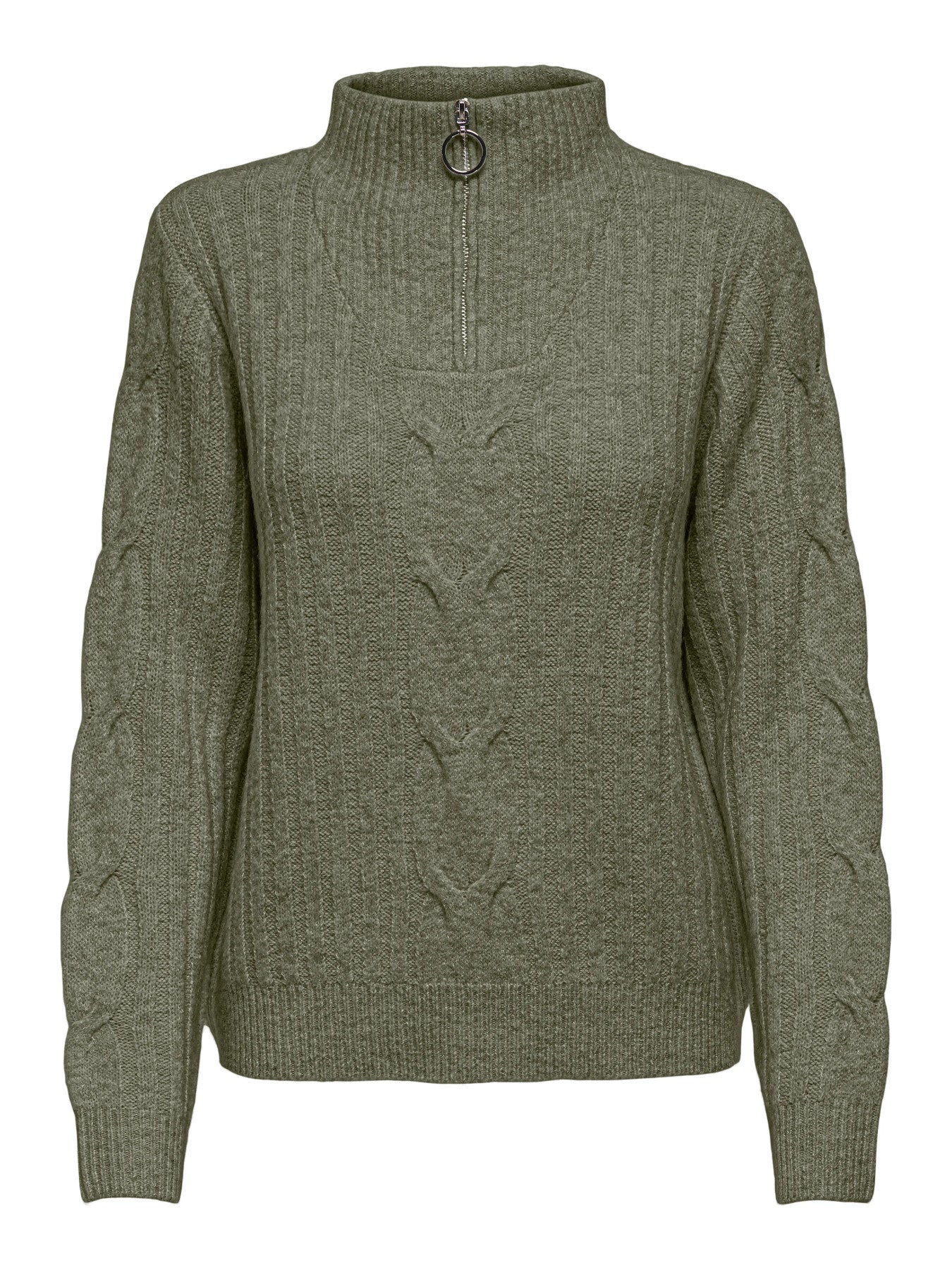 Andrea zipcable pullover knit