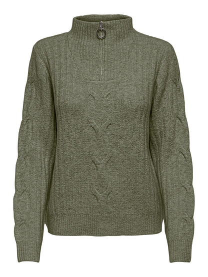 Andrea zipcable pullover knit