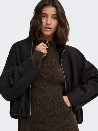 Andrea zipcable pullover knit