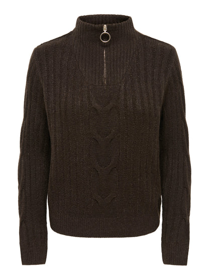 Andrea zipcable pullover knit