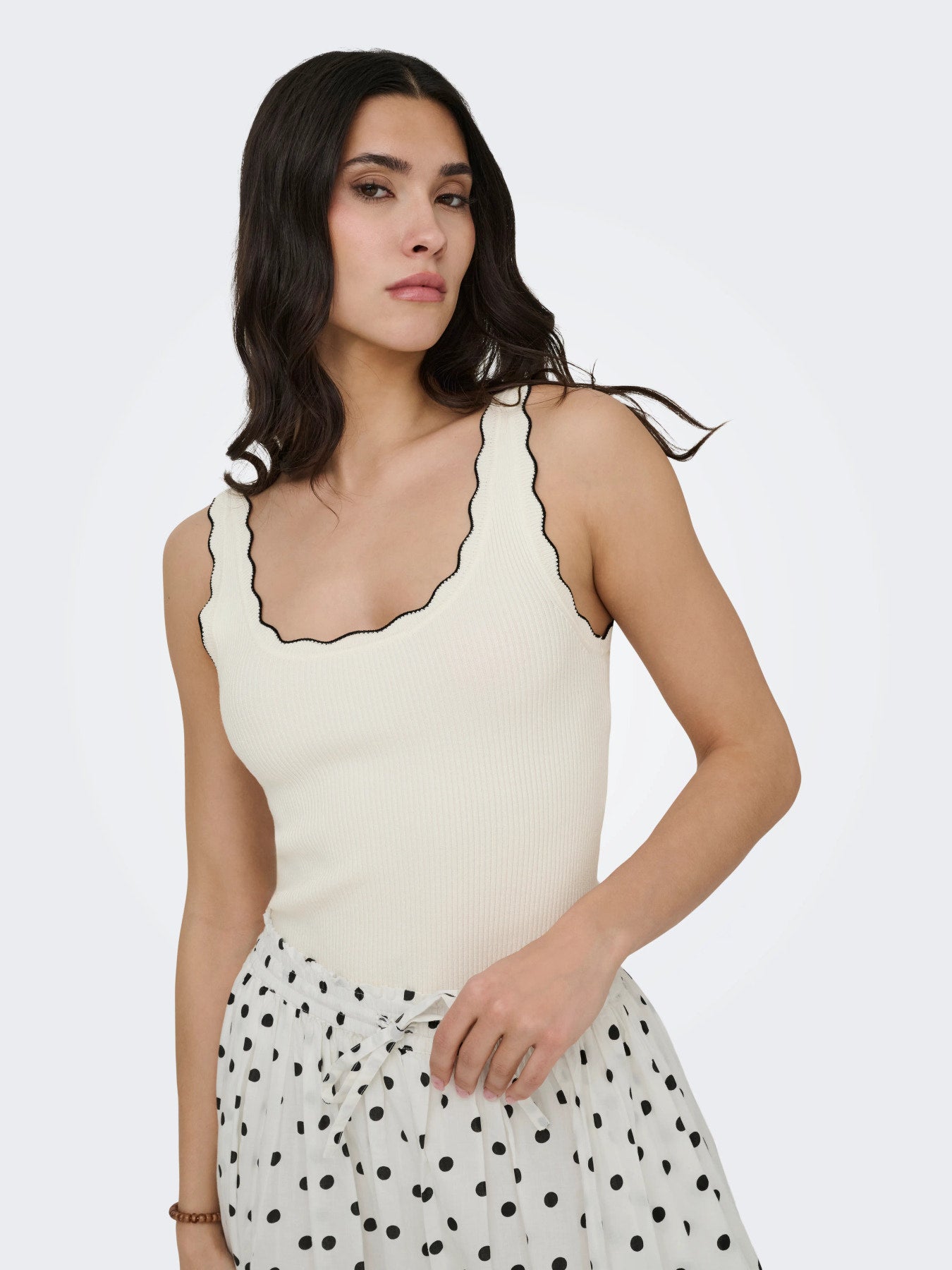 Scallop Edge Knit Top