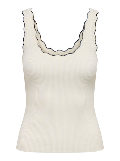Scallop Edge Knit Top