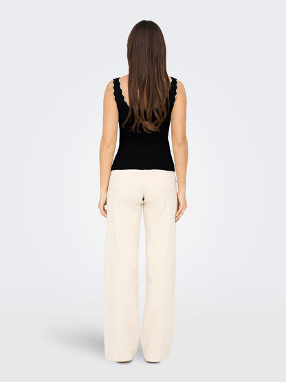 Scallop Edge Knit Top