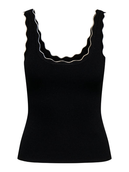 Scallop Edge Knit Top