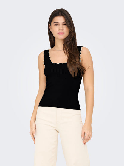 Scallop Edge Knit Top