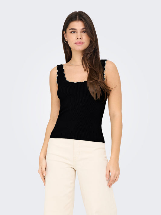 Scallop Edge Knit Top