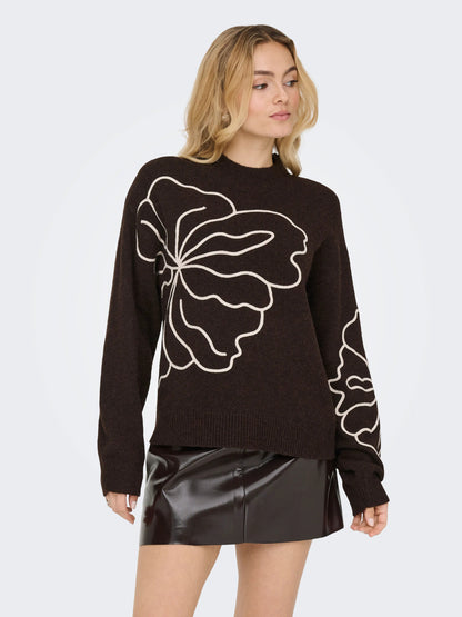 Jella Knitted Flower Pullover