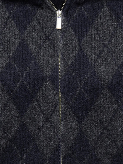 Maroon Long Sleeve Zip Collar Cardigan