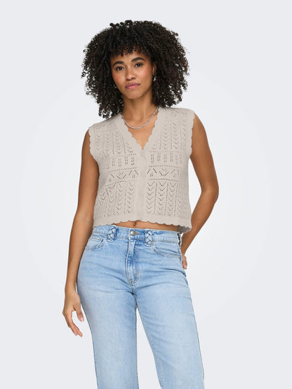 Rina V-Neck Button Vest