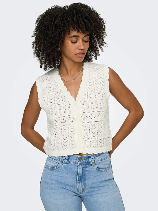 Rina V-Neck Button Vest