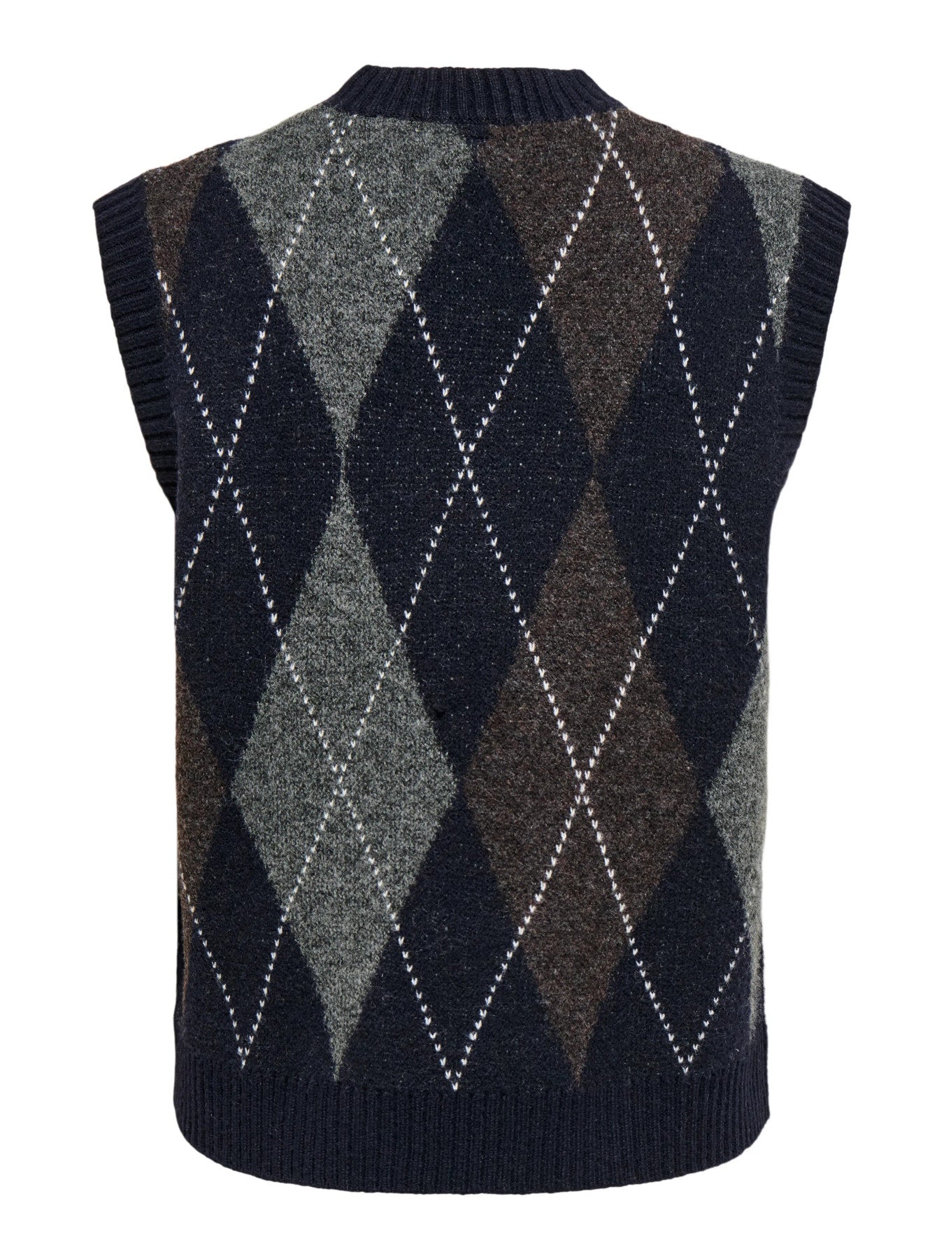 Rhombus Argyle Knit Vest