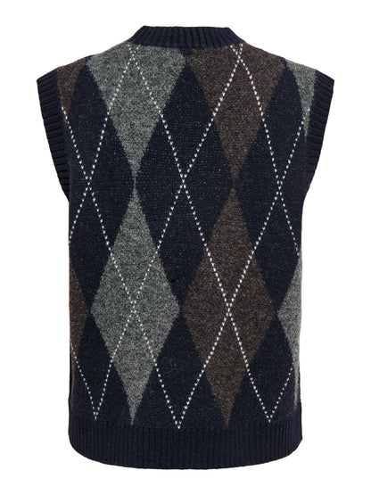 Rhombus Argyle Knit Vest
