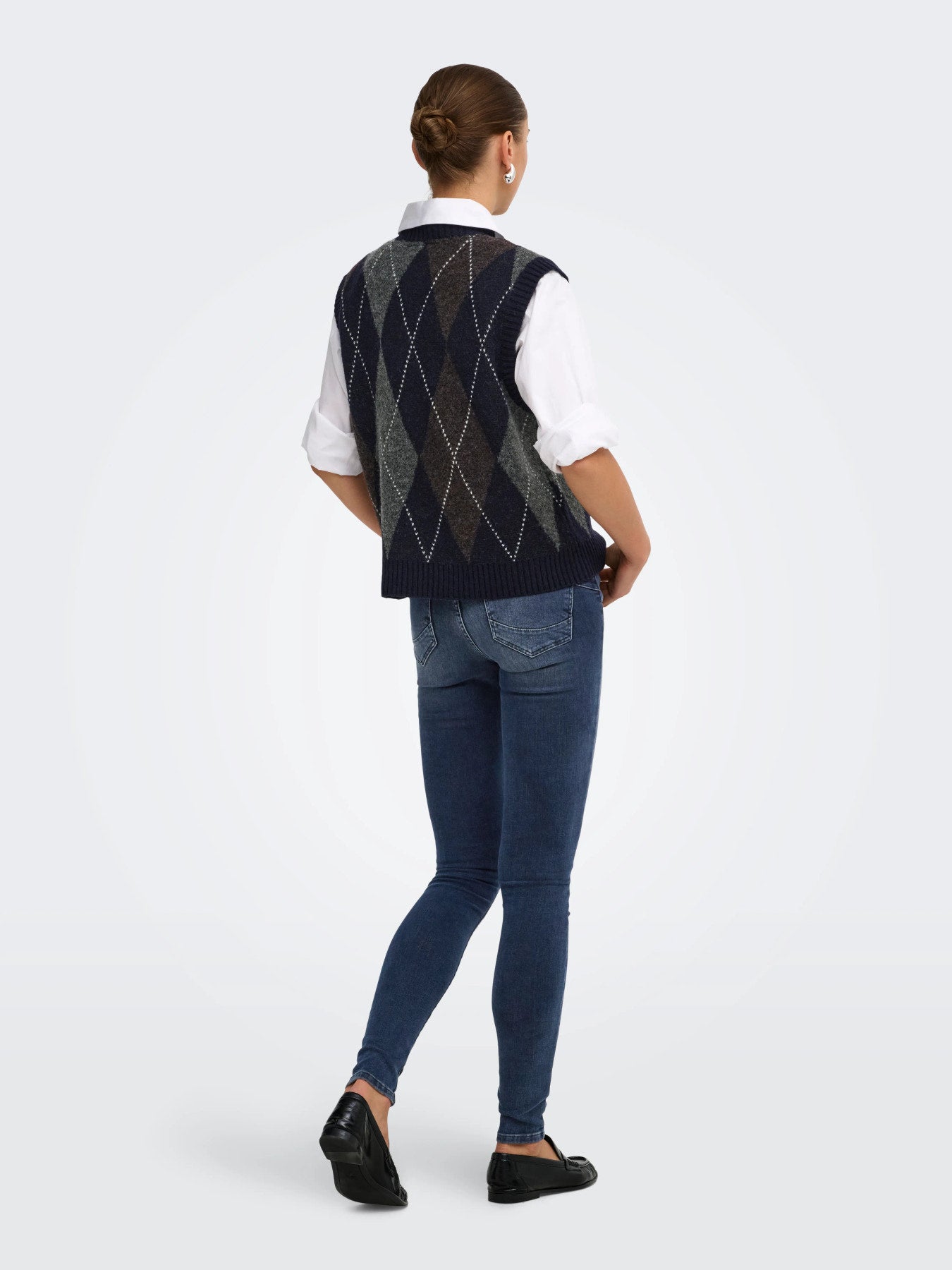 Rhombus Argyle Knit Vest