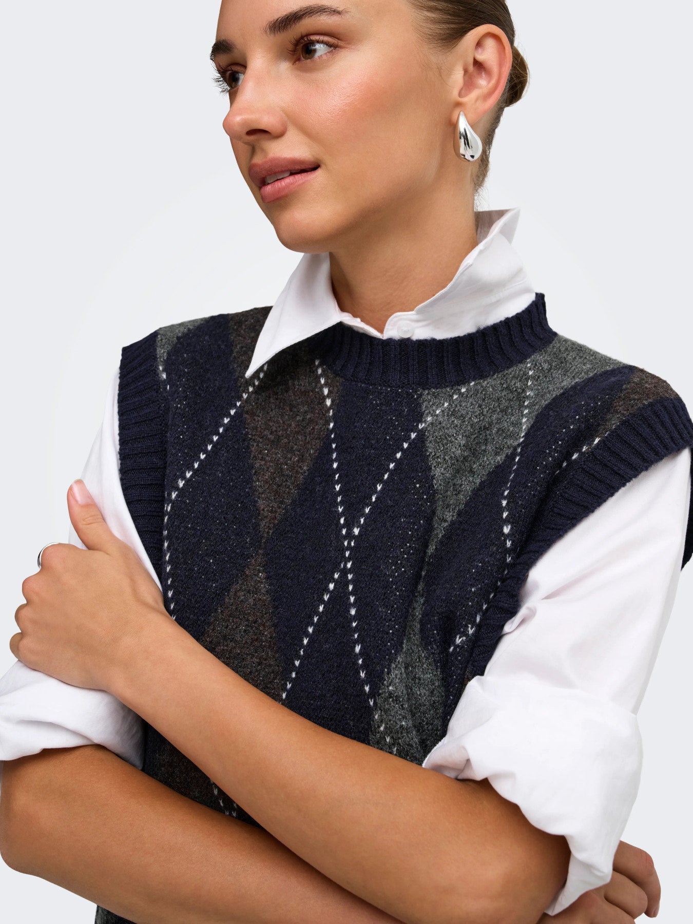 Rhombus Argyle Knit Vest
