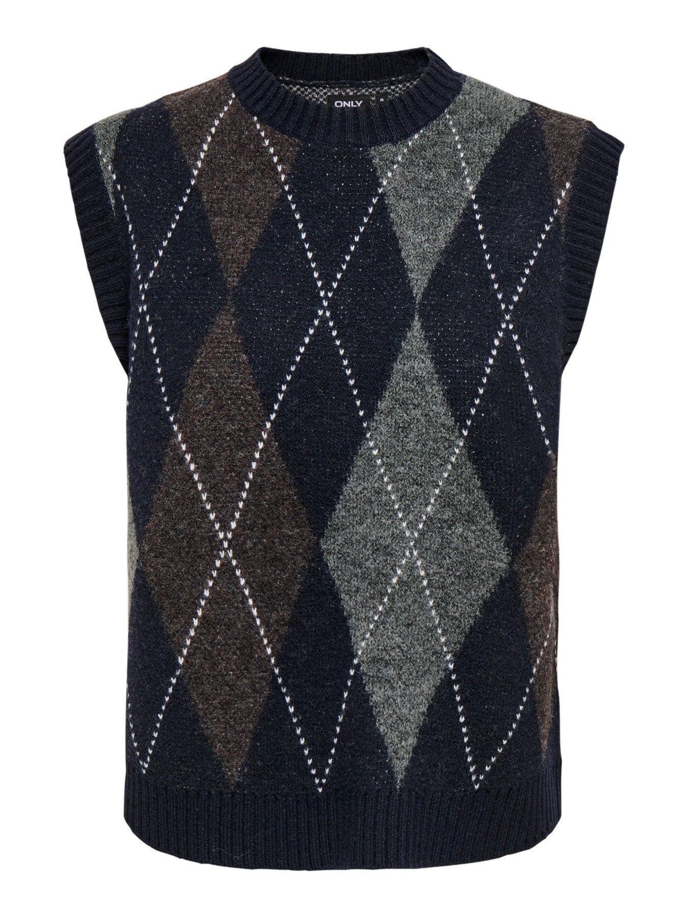 Rhombus Argyle Knit Vest