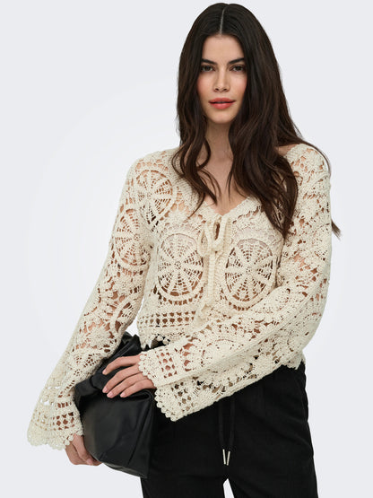 Waterly Crochet Tie Cardigan