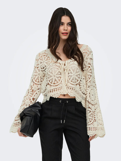 Waterly Crochet Tie Cardigan