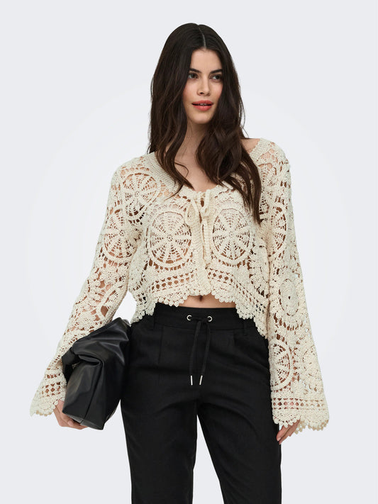 Waterly Crochet Tie Cardigan