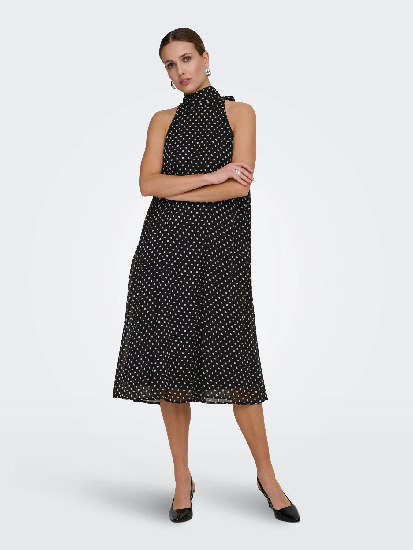 Pola Halterneck Midi Dress