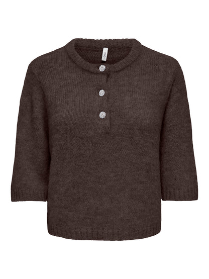 Maggie Short Sleeve Button O-Neck