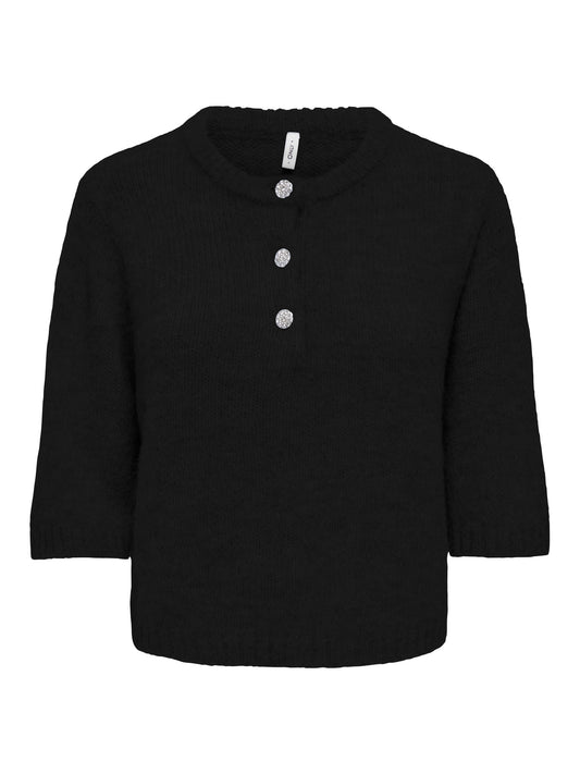 Maggie Short Sleeve Button O-Neck