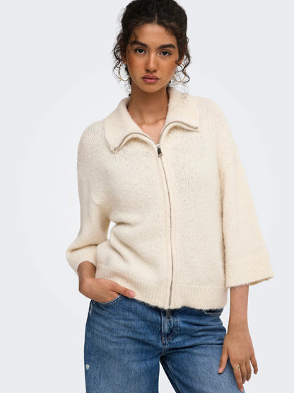Maggie 3/4 Wide Zip Cardi