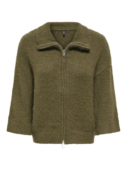 Maggie 3/4 Wide Zip Cardi