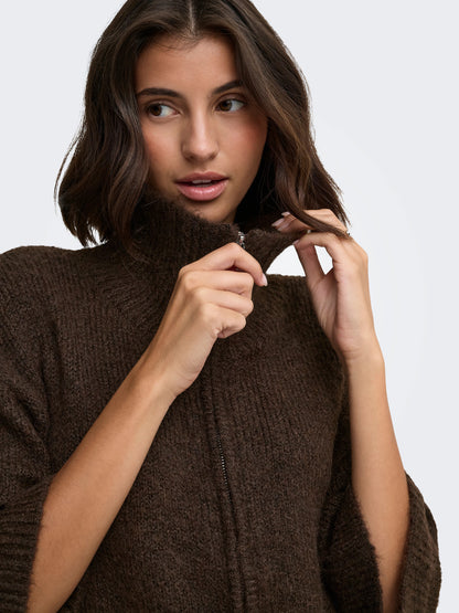 Maggie 3/4 Wide Zip Cardi