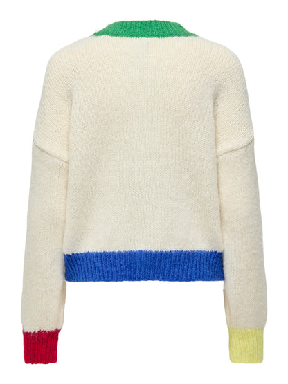 Olina Contrast Highneck Knit Jumper