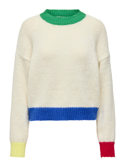 Olina Contrast Highneck Knit Jumper