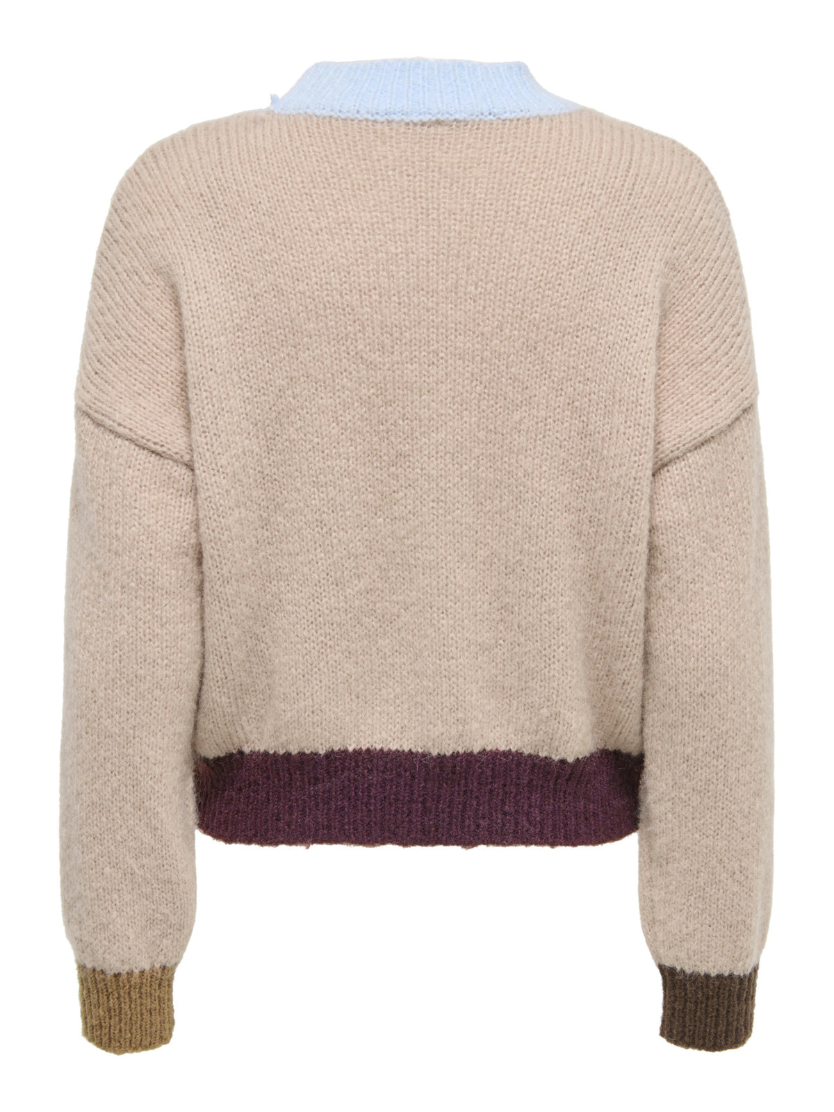 Olina Contrast Highneck Knit Jumper