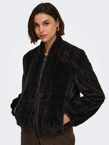 Macy faux fur balloon jacket