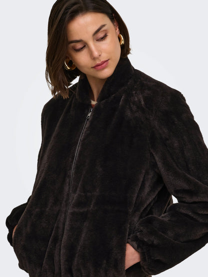 Macy faux fur balloon jacket