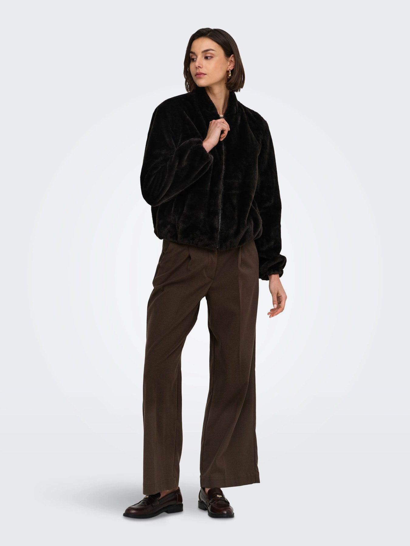 Macy faux fur balloon jacket