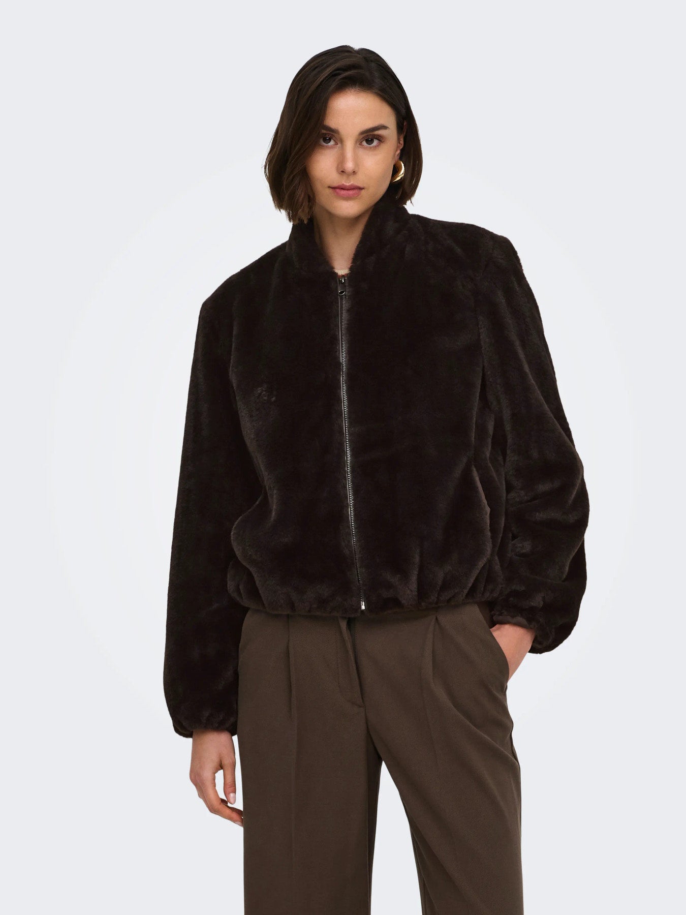 Macy faux fur balloon jacket