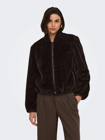 Macy faux fur balloon jacket