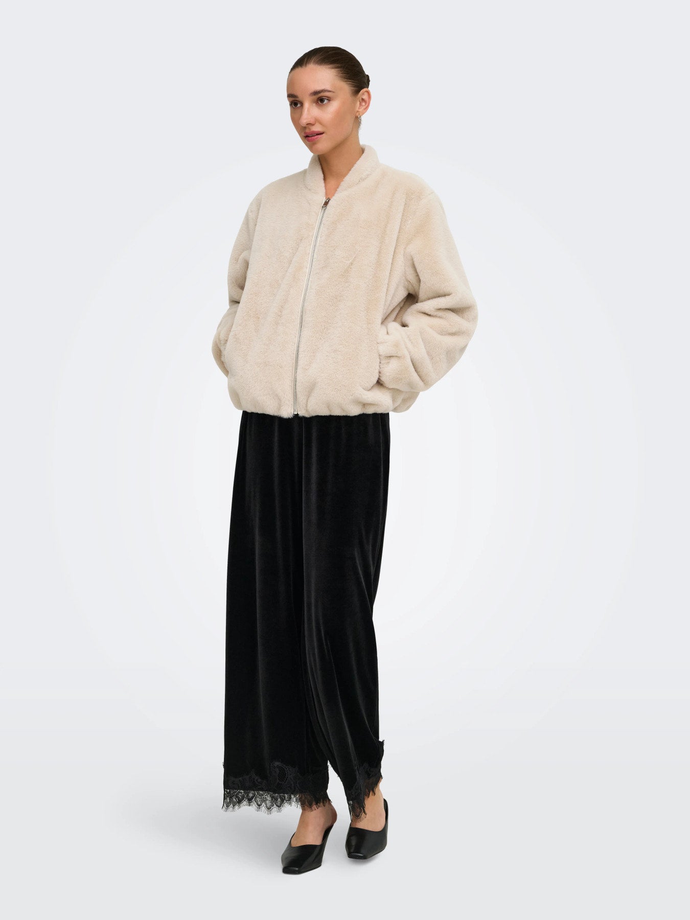 Macy faux fur balloon jacket