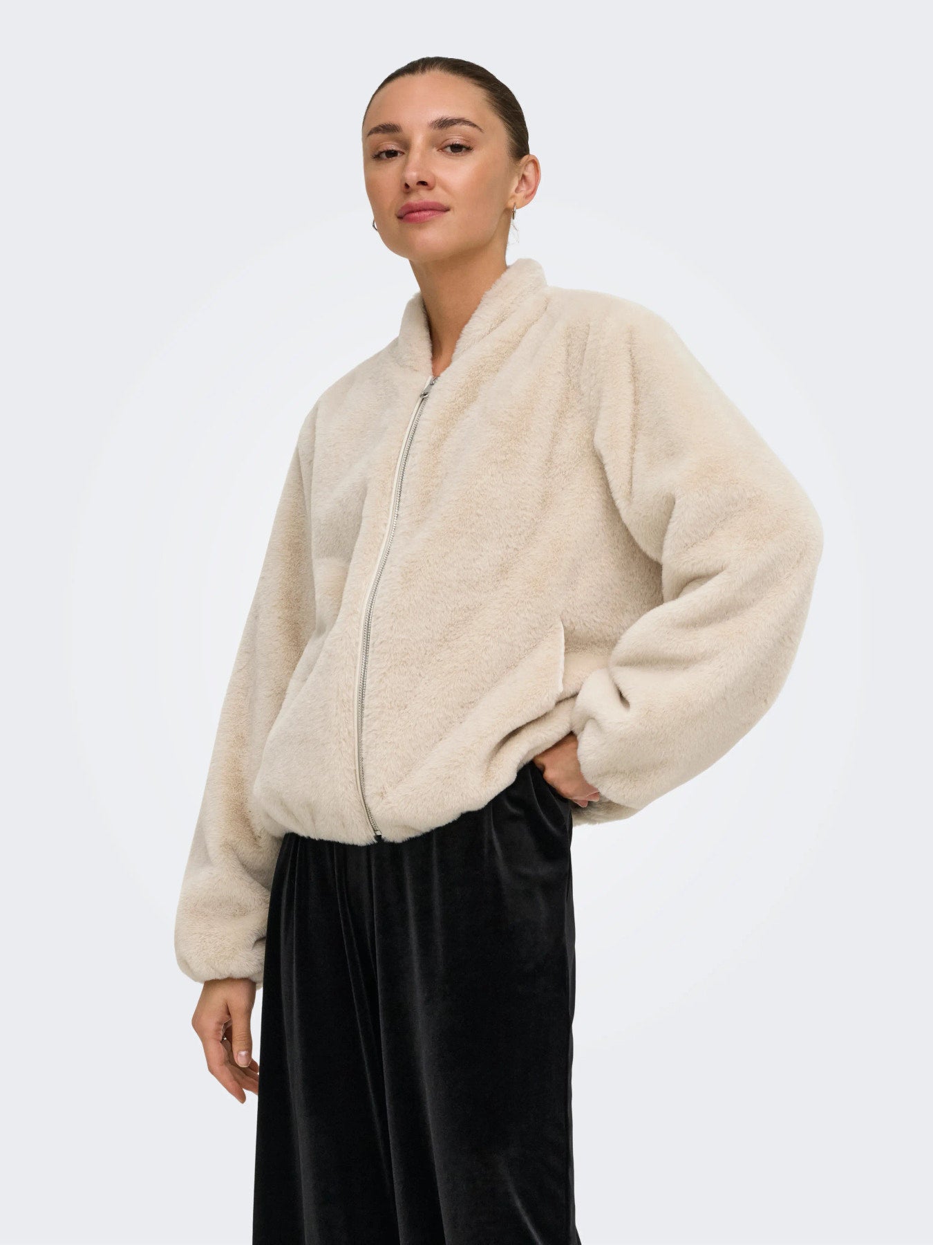 Macy faux fur balloon jacket