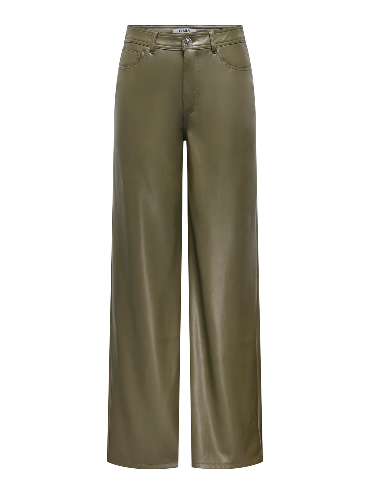 Smooth Faux Leather Wide Pant